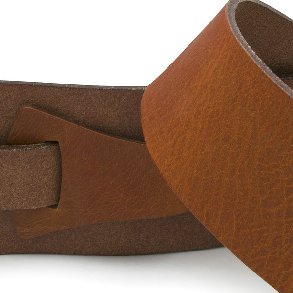 PLAYIN' JANE - Tan leather guitar strap - Stinger Straps - 2