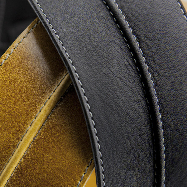 BACKBONE - Black leather guitar strap - Stinger Straps - 3